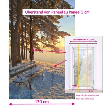 Preview: Flächenvorhang Traumplatz 3er Set, Schiebegardine, Schiebegardinen, blickdicht, Flächenvorhang blickdicht, Schiebevorhang,